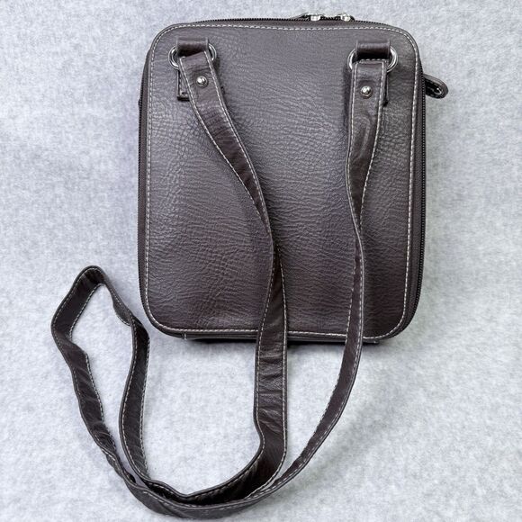 Medium Brown Cross Body Purse with Adjustable Strap Multi Compartments - Picture 2 of 14